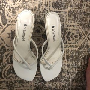 White heeled sandals
